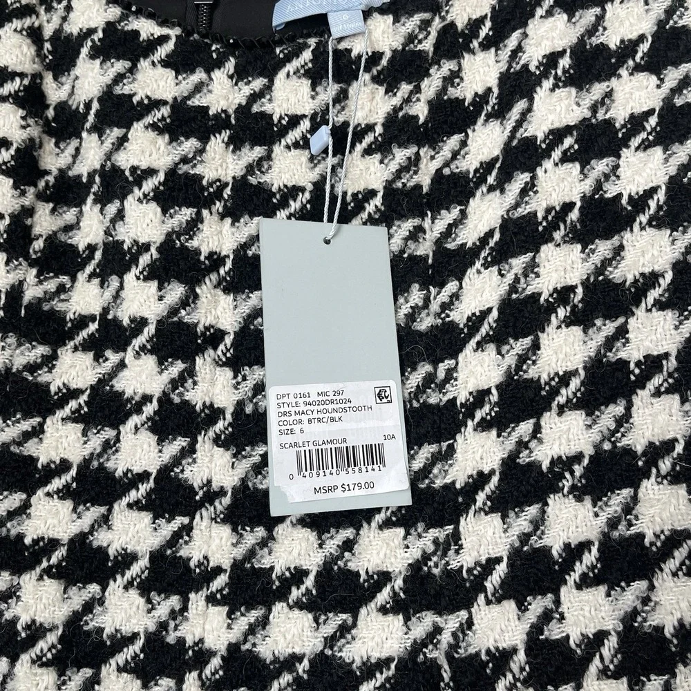 Antonio Melani Macy Wool Blend Houndstooth Square Neck Sleeveless Mini Dress 10 - Picture 6 of 14